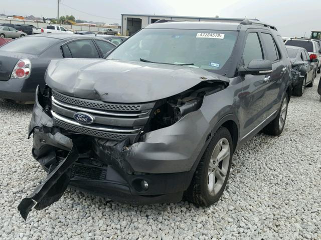 1FM5K7F81EGC37015 - 2014 FORD EXPLORER L CHARCOAL photo 2