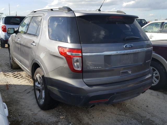 1FM5K7F81EGC37015 - 2014 FORD EXPLORER L CHARCOAL photo 3