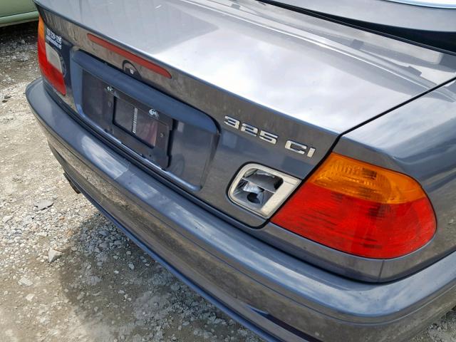 WBABS33442PG84421 - 2002 BMW 325 CI GRAY photo 9