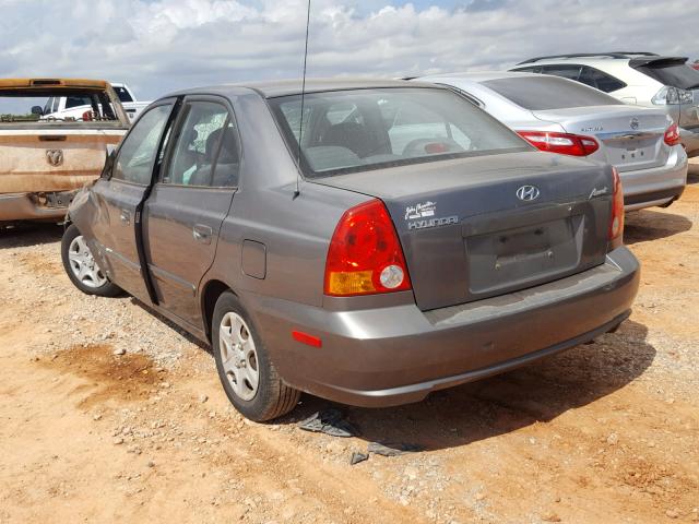 KMHCG45C45U641568 - 2005 HYUNDAI ACCENT GL SILVER photo 3