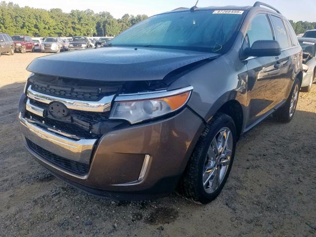 2FMDK4KC7DBC22853 - 2013 FORD EDGE LIMIT BROWN photo 2