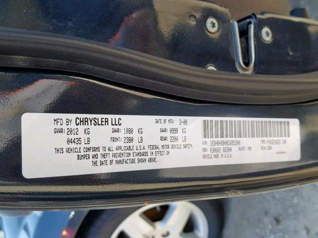 1B3HB48B08D685200 - 2008 DODGE CALIBER SX BLUE photo 10