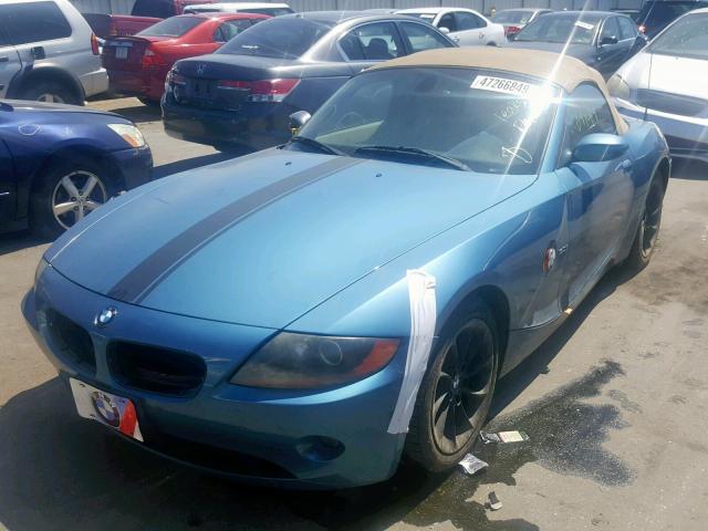 4USBT53433LU05813 - 2003 BMW Z4 3.0 BLUE photo 2