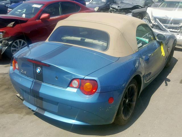 4USBT53433LU05813 - 2003 BMW Z4 3.0 BLUE photo 4