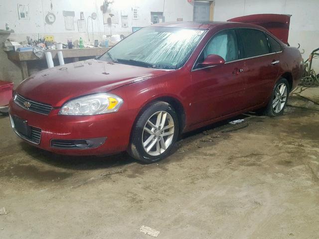 2G1WU583089150517 - 2008 CHEVROLET IMPALA LTZ BURGUNDY photo 2