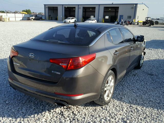 KNAGN4A74B5099332 - 2011 KIA OPTIMA EX GRAY photo 4