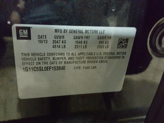 1G11C5SL0EF153846 - 2014 CHEVROLET MALIBU 1LT GRAY photo 10