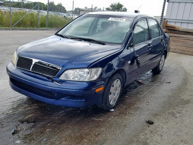 JA3AJ26E32U034413 - 2002 MITSUBISHI LANCER ES BLUE photo 2