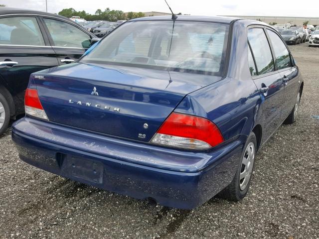 JA3AJ26E32U034413 - 2002 MITSUBISHI LANCER ES BLUE photo 4