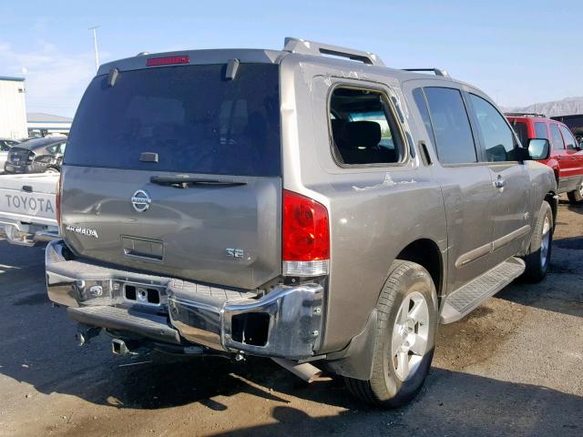 5N1AA08B76N722760 - 2006 NISSAN ARMADA SE GRAY photo 4