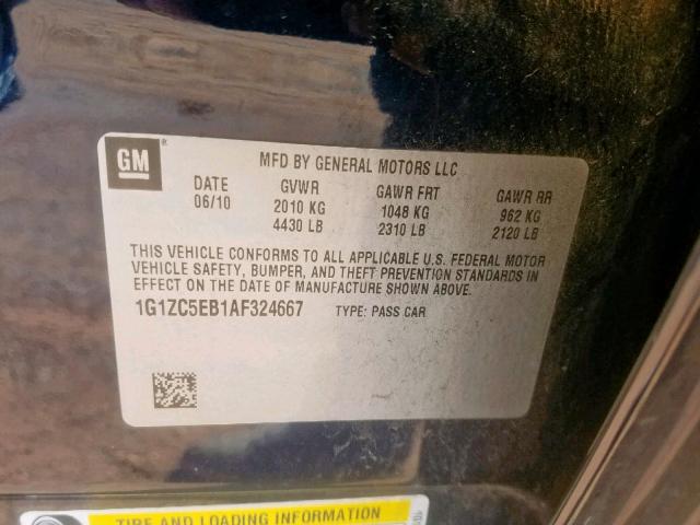 1G1ZC5EB1AF324667 - 2010 CHEVROLET MALIBU 1LT Mavi foto 10