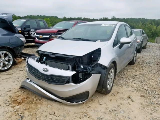 KNADM4A3XD6205878 - 2013 KIA RIO LX SILVER photo 2