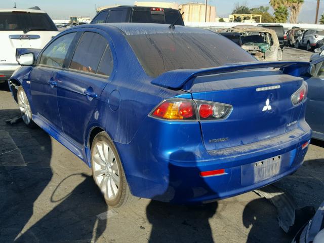 JA32U8FW2AU033064 - 2010 MITSUBISHI LANCER GTS BLUE photo 3