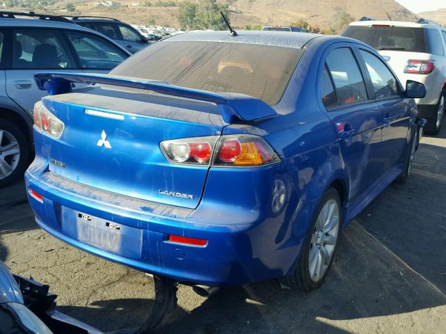 JA32U8FW2AU033064 - 2010 MITSUBISHI LANCER GTS BLUE photo 4