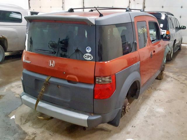 5J6YH18533L009015 - 2003 HONDA ELEMENT EX ORANGE photo 4