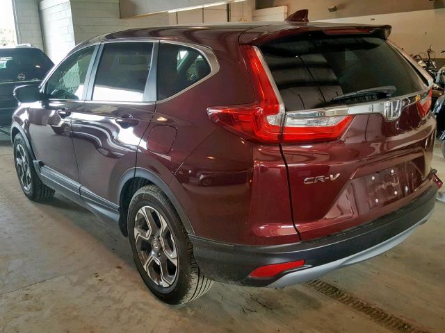 7FARW1H86JE054416 - 2018 HONDA CR-V EXL BURGUNDY photo 3