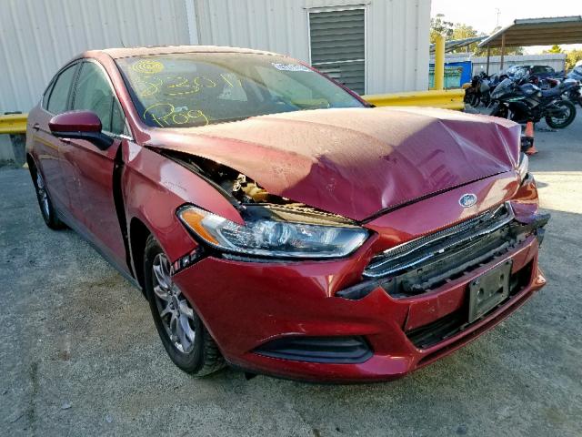 3FA6P0G79FR184104 - 2015 FORD FUSION S MAROON photo 1