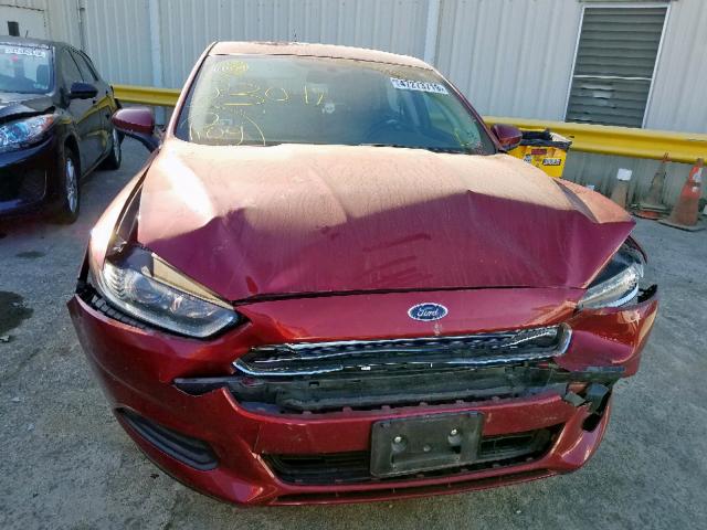 3FA6P0G79FR184104 - 2015 FORD FUSION S MAROON photo 9