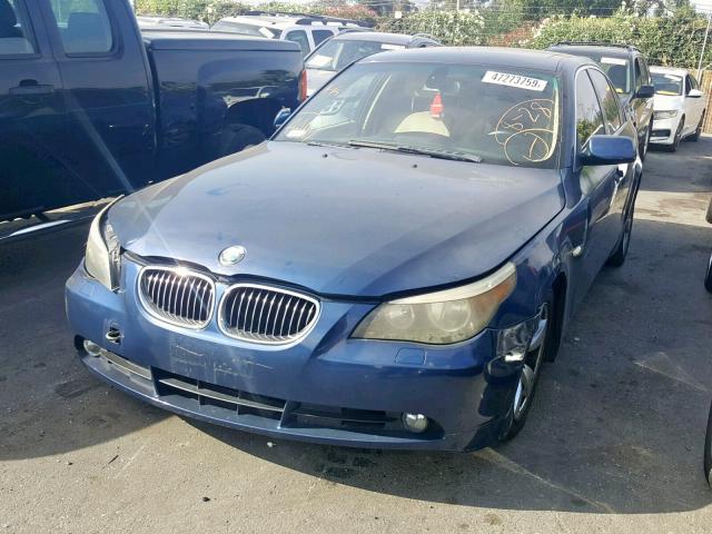 WBANE53587CY04760 - 2007 BMW 525 I BLUE photo 2