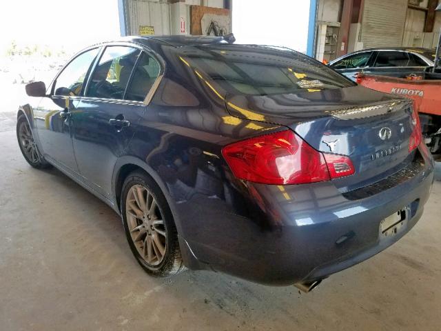 JNKCV61E59M013794 - 2009 INFINITI G37 BASE BLUE photo 3