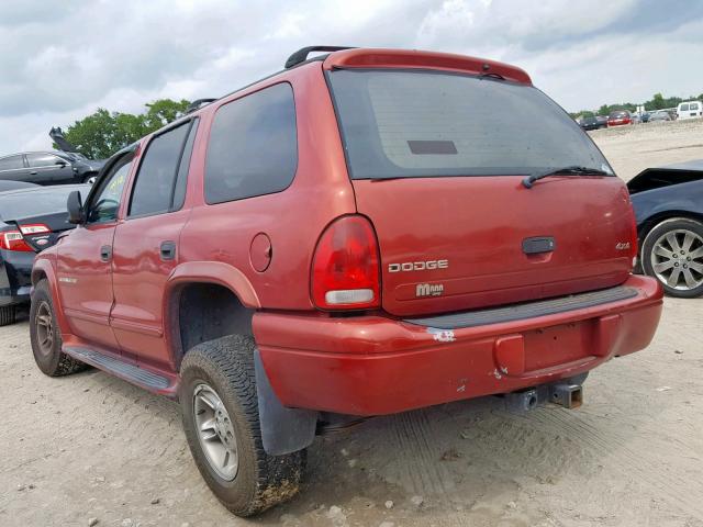 1B4HS28N2YF304204 - 2000 DODGE DURANGO RED photo 3