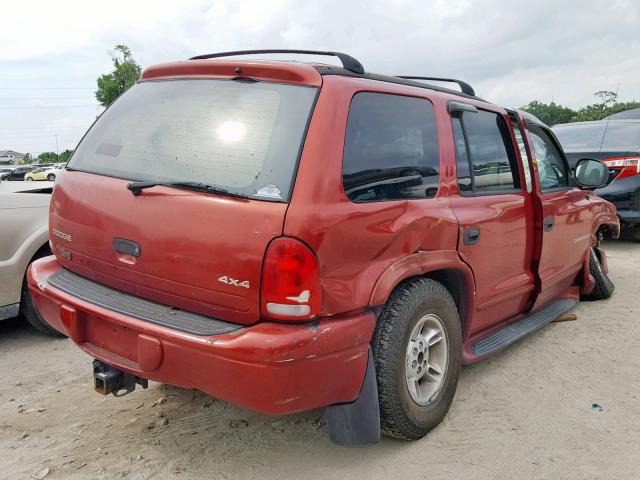 1B4HS28N2YF304204 - 2000 DODGE DURANGO RED photo 4