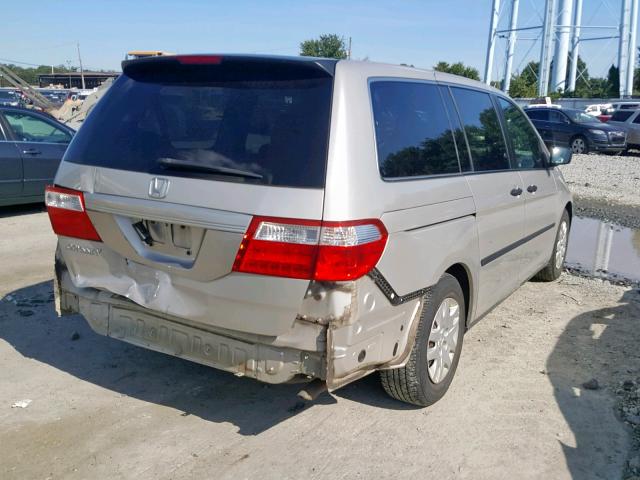 5FNRL38296B018609 - 2006 HONDA ODYSSEY LX SILVER photo 4