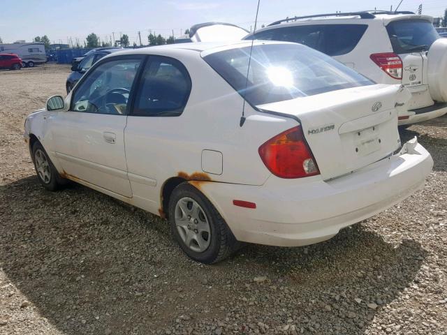 KMHCG35G63U259696 - 2003 HYUNDAI ACCENT BAS WHITE photo 3