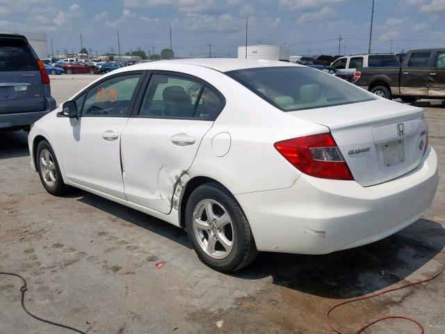 19XFB5F56CE001413 - 2012 HONDA CIVIC NATU WHITE photo 3