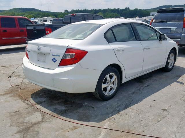 19XFB5F56CE001413 - 2012 HONDA CIVIC NATU WHITE photo 4