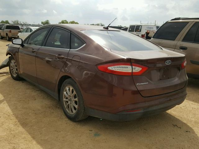 3FA6P0G74FR293330 - 2015 FORD FUSION S BROWN photo 3