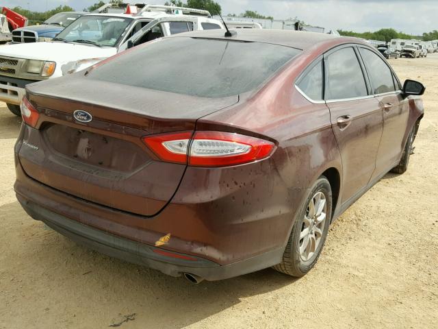 3FA6P0G74FR293330 - 2015 FORD FUSION S BROWN photo 4