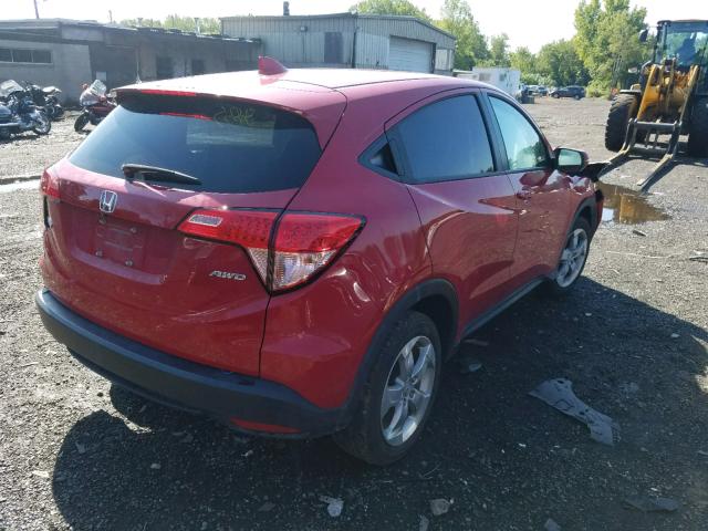 3CZRU6H57GM733453 - 2016 HONDA HR-V EX RED photo 4