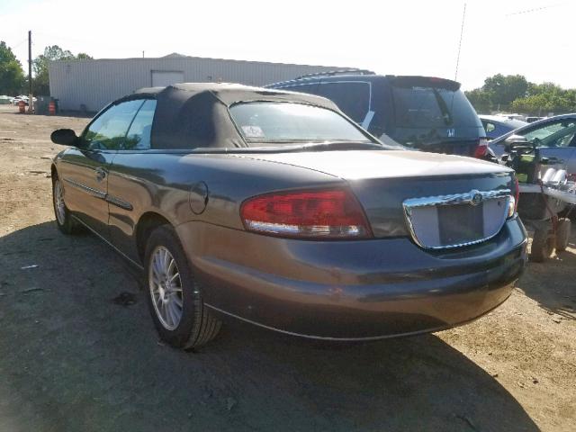 1C3EL45R34N162407 - 2004 CHRYSLER SEBRING LX GRAY photo 3