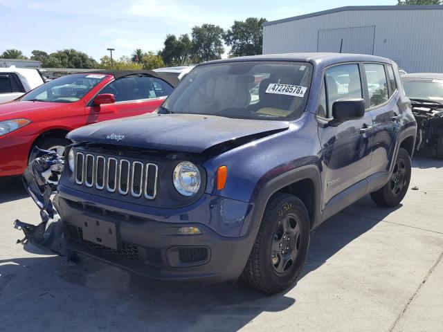 ZACCJAAB9JPG68195 - 2018 JEEP RENEGADE S BLUE photo 2