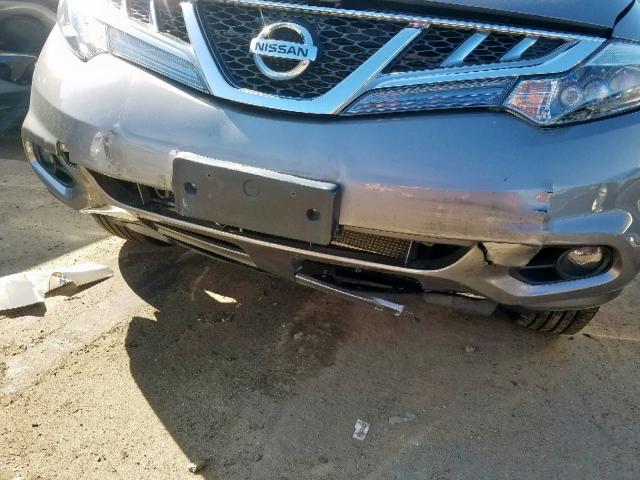 JN8AZ1FY1BW000736 - 2011 NISSAN MURANO CRO GRAY photo 9