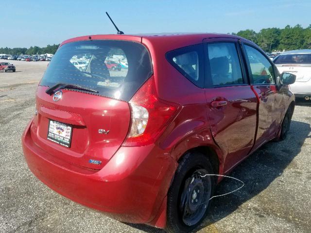 3N1CE2CP5FL354176 - 2015 NISSAN VERSA NOTE RED photo 4