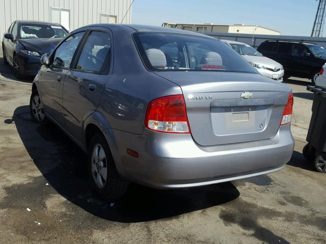 KL1TD56666B575878 - 2006 CHEVROLET AVEO BASE Сұр фото 3