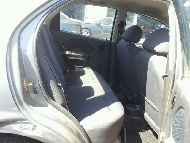 KL1TD56666B575878 - 2006 CHEVROLET AVEO BASE Сұр фото 6
