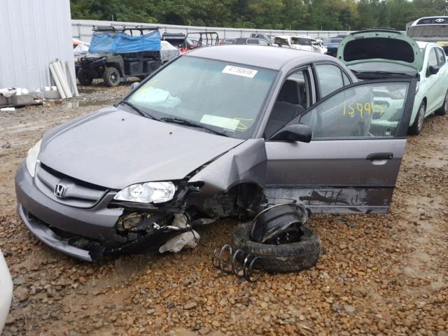 1HGES16325L018000 - 2005 HONDA CIVIC DX V GRAY photo 2