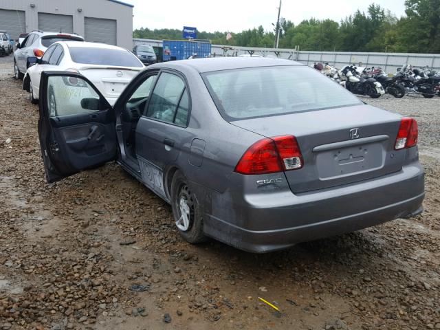 1HGES16325L018000 - 2005 HONDA CIVIC DX V GRAY photo 3