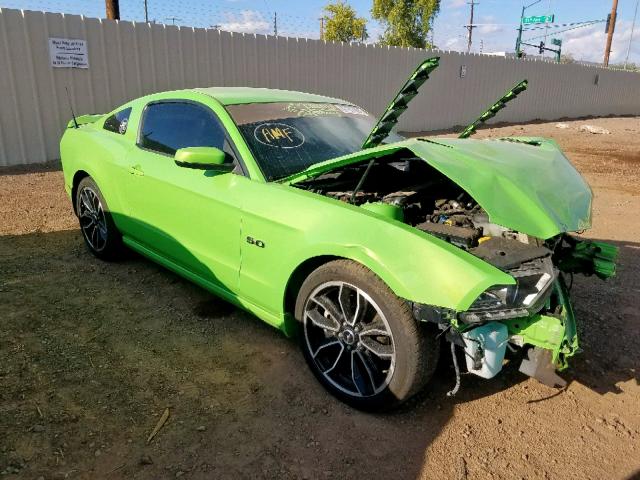 1ZVBP8CFXD5284763 - 2013 FORD MUSTANG GT GREEN photo 1