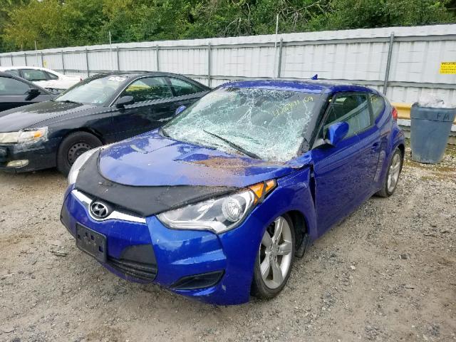 KMHTC6AD0CU075427 - 2012 HYUNDAI VELOSTER BLUE photo 2