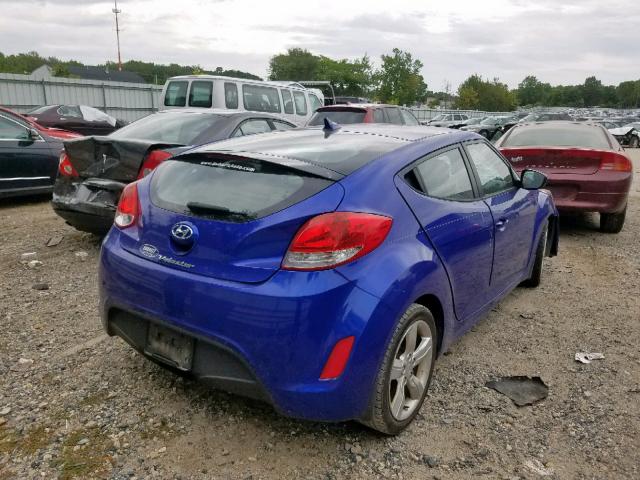 KMHTC6AD0CU075427 - 2012 HYUNDAI VELOSTER BLUE photo 4