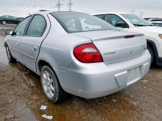 1B3ES56C45D243181 - 2005 DODGE NEON SXT SILVER photo 3