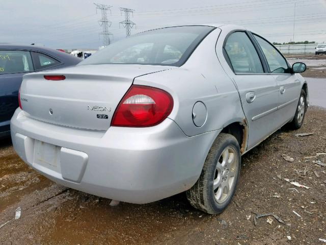 1B3ES56C45D243181 - 2005 DODGE NEON SXT SILVER photo 4