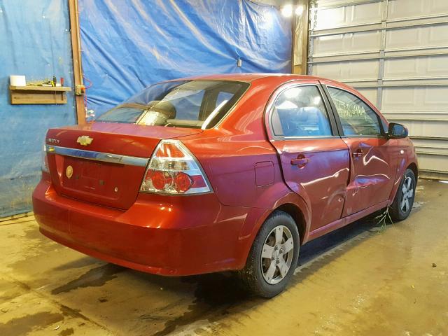 KL1TD56668B010792 - 2008 CHEVROLET AVEO BASE Қызыл фото 4