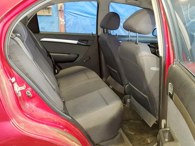 KL1TD56668B010792 - 2008 CHEVROLET AVEO BASE Қызыл фото 6
