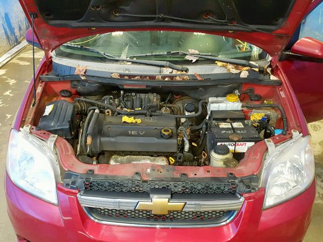 KL1TD56668B010792 - 2008 CHEVROLET AVEO BASE Қызыл фото 7