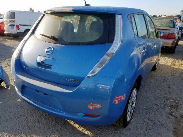 1N4AZ0CP4EC332912 - 2014 NISSAN LEAF S BLUE photo 4